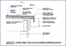 Gutter Edge Tiles (On Uncoupling Underlay) Junction